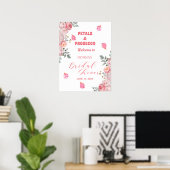 Poster Pétales et procureurs Roses Fête des mariées Bienv (Bureau à domicile)