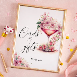 Poster Pétales et Prosecco Cartes et cadeaux floraux rose
