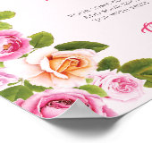 Poster Pétales et Prosecco floral rose Mimosa Bar (Coin)