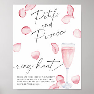 Poster Pétales et Prosecco - jeu de chasse à l'anneau pou