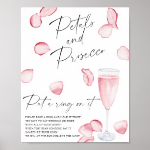 Poster Pétales et Prosecco - jeu de la bague