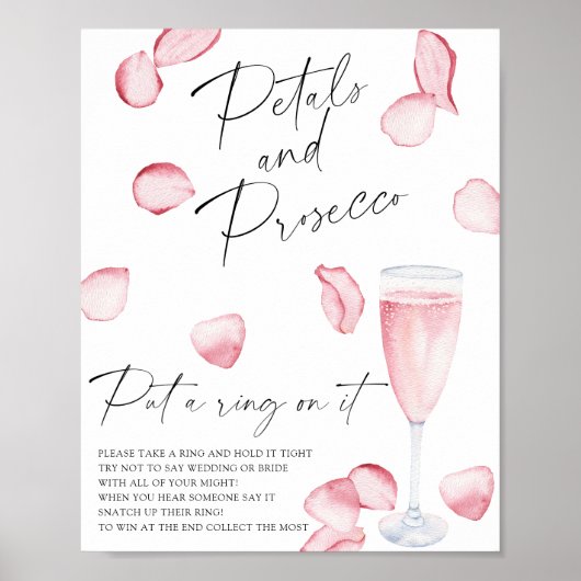 Poster Pétales et Prosecco - jeu de la bague (Devant)