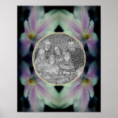 Poster Pétales Fleurs Clematis Abstrait Ajouter Votre Pho (Devant)