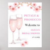 Poster Pétales & Procuco Fête des mariées Florale Bienven (Devant)