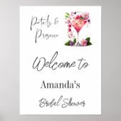 Poster Pétales & Procuco Fête des mariées Florale Date Je (Devant)