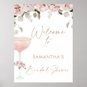 Poster Pétales Prosecco Blush Floral Fête des mariées Bie