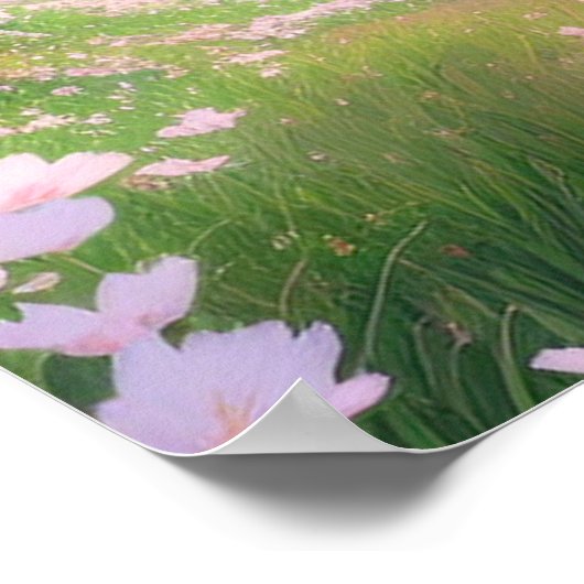 Poster Pétales roses du printemps (Coin)