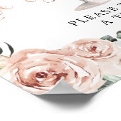 Poster Pétales Roses Roses Dusty L'amour est doux (Coin)