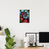 Poster Pétales rouges et bleus (Bureau à domicile)