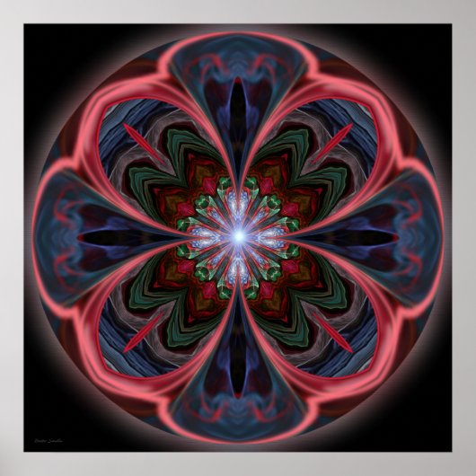 Poster Pétales Vivids Mandala - Imprimer (Devant)