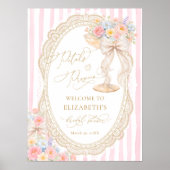 Poster Petals and Prosecco Bow Bridal Shower Welcome (Devant)