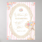 Poster Petals and Prosecco Pink Bridal Shower Welcome (Devant)