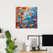 Poster Petals in Motion – Expressive Abstract Floral (Bureau à domicile)