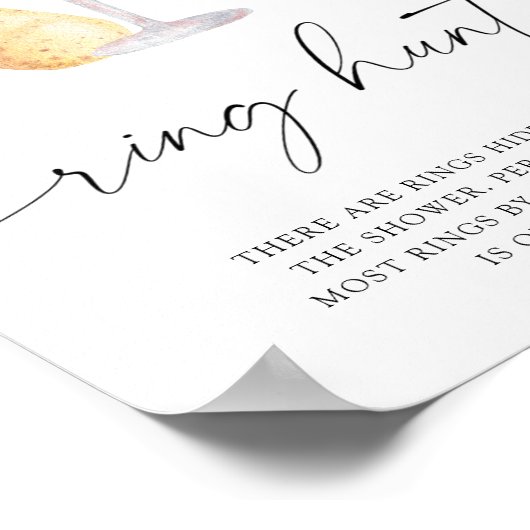 Poster Petals & Prosecco - Chasse à bague jeu de douche d (Coin)