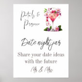 Poster Petals & Prosecco Floral Bridal Shower Date Game (Devant)