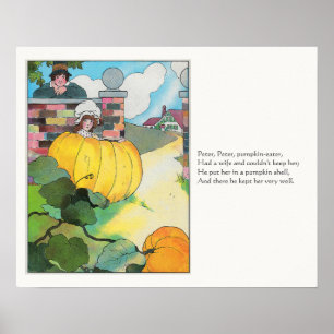 Poster Peter Citrouille Mangeur Mère Goose Nursery Rhyme