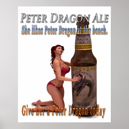 Poster Peter Dragon Ale Beach (Devant)