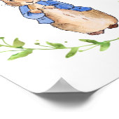 Poster Peter le lapin avec une couronne de feuilles verte (Coin)