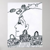 Poster Peter Max style dessin signé original (Devant)