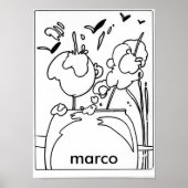 Poster Peter Max style dessin signé original (Devant)