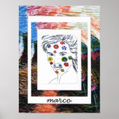 Poster Peter Max style original signé peinture (Devant)