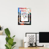 Poster Peter Max style original signé peinture (Bureau à domicile)