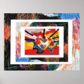 Poster Peter Max style original signé peinture acrylique (Devant)