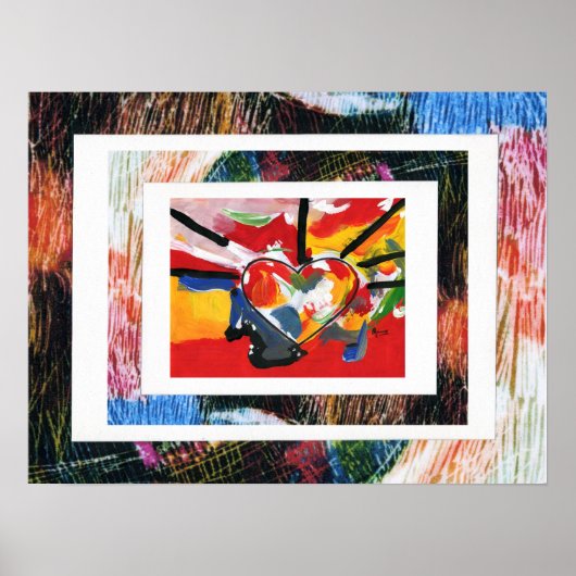 Poster Peter Max style original signé peinture acrylique (Devant)