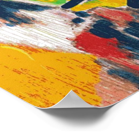 Poster Peter Max style original signé peinture acrylique (Coin)