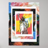 Poster Peter Max style original signé peinture acrylique (Devant)