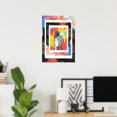 Poster Peter Max style original signé peinture acrylique (Bureau à domicile)