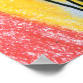 Poster Peter Max style original signé peinture acrylique (Coin)