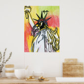 Poster Peter Max style original signé peinture acrylique (Cuisine)