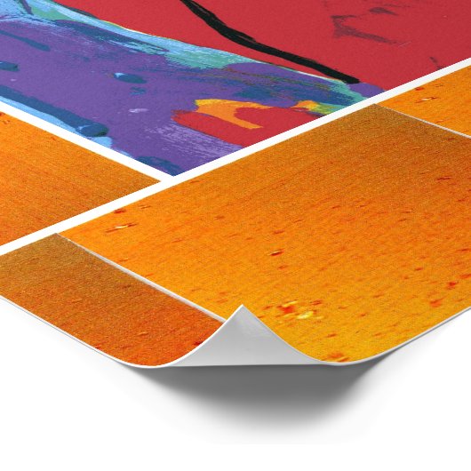 Poster Peter Max style original signé peinture acrylique (Coin)