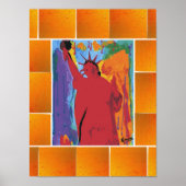 Poster Peter Max style original signé peinture acrylique (Devant)