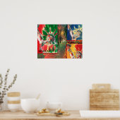 Poster Peter Max style original signé peinture acrylique (Cuisine)