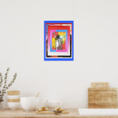 Poster Peter Max style original signé peinture acrylique (Cuisine)