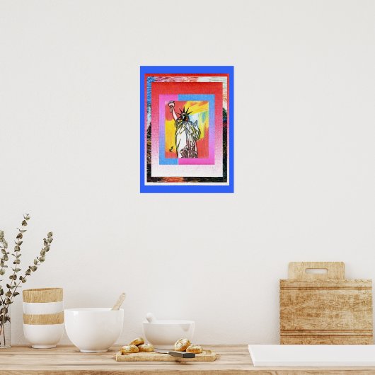 Poster Peter Max style original signé peinture acrylique (Cuisine)