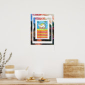 Poster Peter Max style original signé peinture acrylique (Cuisine)