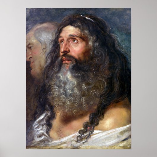 Poster Peter Paul Rubens Étude de deux têtes (Devant)