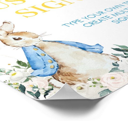 Poster Peter Rabbit Anniversaire de fête Signal personnal (Coin)