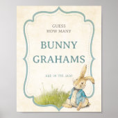 Poster Peter Rabbit Baby Shower How Many Bunny Grahams (Devant)