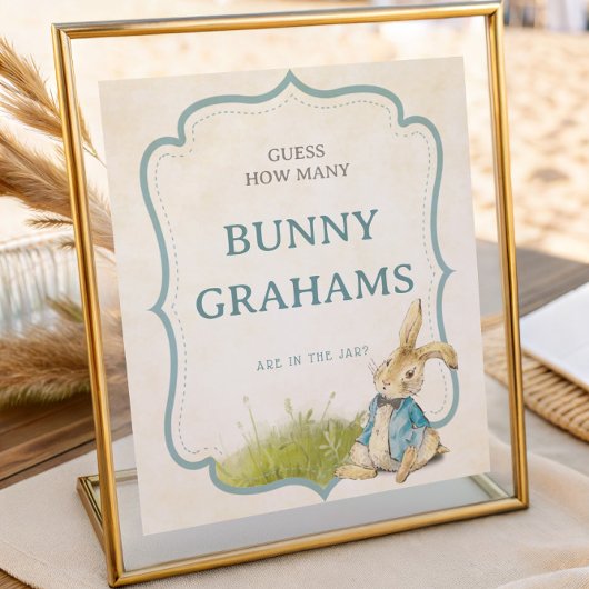 Poster Peter Rabbit Baby Shower How Many Bunny Grahams