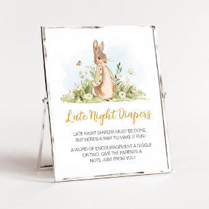 Poster Peter Rabbit Baby shower Late Night Diapés