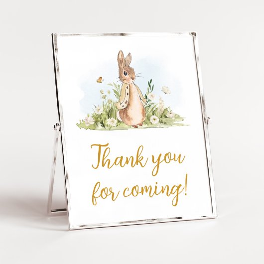 Poster Peter Rabbit Baby shower Merci pour venir