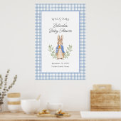 Poster Peter Rabbit Blue Gingham Baby Shower Welcome (Cuisine)