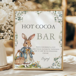 Poster Peter Rabbit Girl Baby shower Hot Cocoa Bar