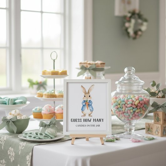Poster Peter Rabbit “Guess How Many” Baby Shower Game