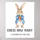 Poster Peter Rabbit “Guess How Many” Baby Shower Game (Devant)