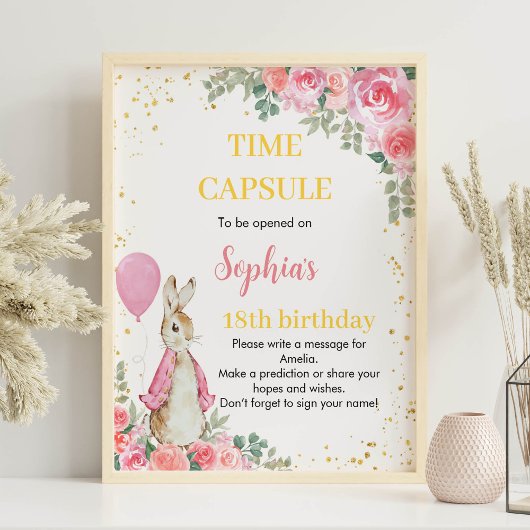 Poster Peter Rabbit Heure Anniversaire Capsule Fleur sauv